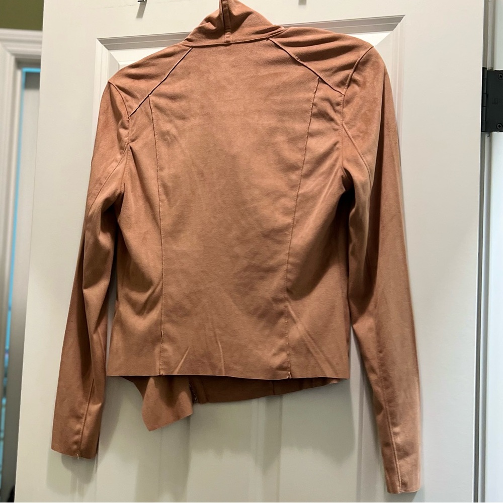 BLANKNYC Drape Front Suede moto Jacket blazer coat - Picture 13 of 16